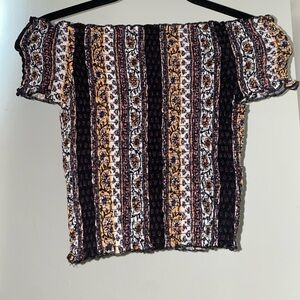 Rue21 Multicolor Striped Off-Shoulder Blouse